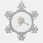 アラスカヴィンテージ写真の地図 スノーフレークピューターオーナメント (正面)