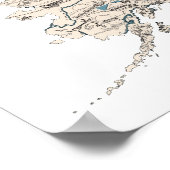 アラスカヴィンテージ写真マップアンティーク州グラフ ポスター (角)