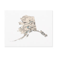 アラスカヴィンテージ写真マップアンティーク州グラフ