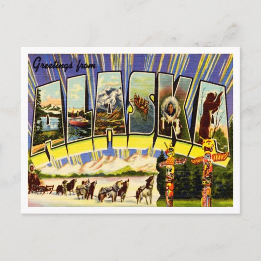 アラスカヴィンテージ旅行からの挨拶 ポストカード (正面)