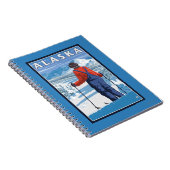 アラスカヴィンテージ旅行ポスターでのスキー ノートブック (右側)