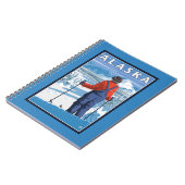 アラスカヴィンテージ旅行ポスターでのスキー ノートブック (左側)