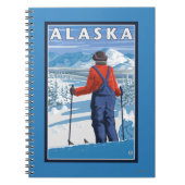 アラスカヴィンテージ旅行ポスターでのスキー ノートブック (正面)