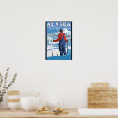 アラスカヴィンテージ旅行ポスターでのスキー ポスター (キッチン)
