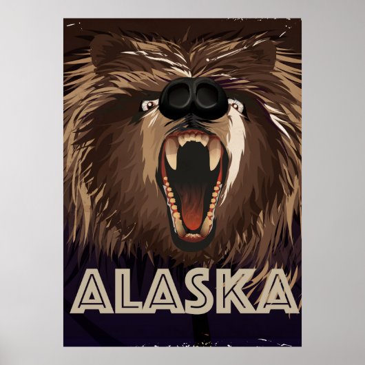 アラスカヴィンテージ旅行ポスター ポスター (正面)