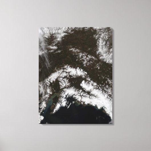 アラスカ中南部の雪 キャンバスプリント (正面)