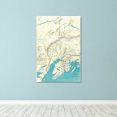 アラスカ中部のスリームの地図 キャンバスプリント (インサイチュ (ウッドフロア))