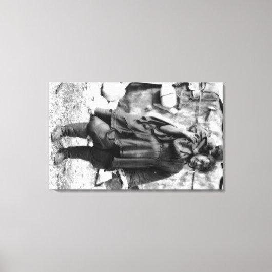 アラスカ写真のエスキモーの女性と子供 キャンバスプリント (正面)