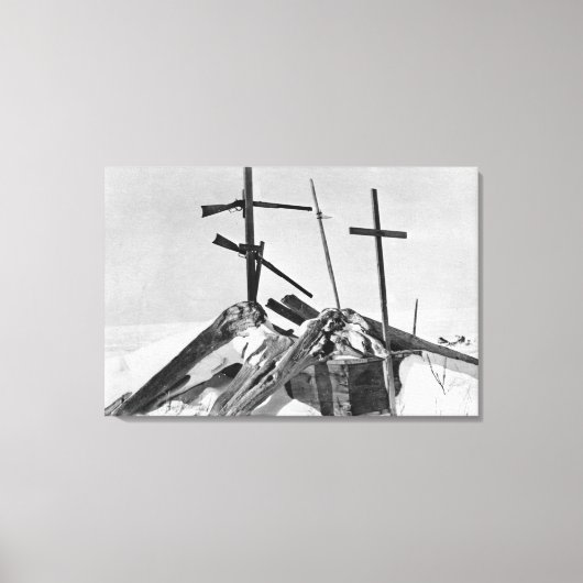 アラスカ写真のエスキモ墓 キャンバスプリント (正面)