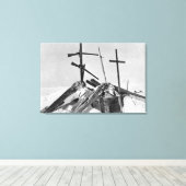 アラスカ写真のエスキモ墓 キャンバスプリント (インサイチュ (ウッドフロア))