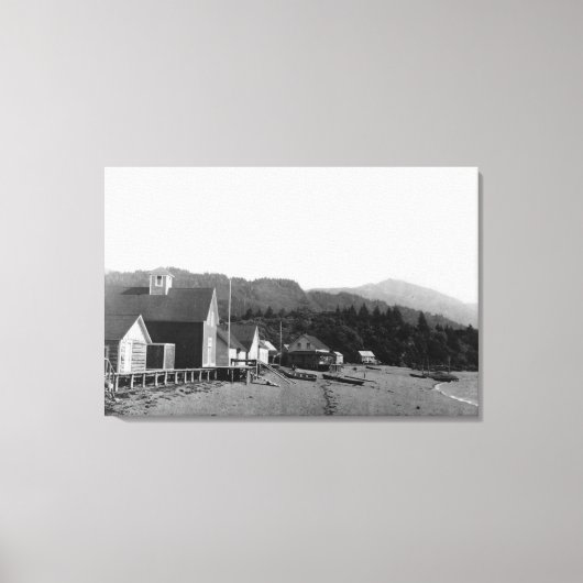 アラスカ写真セルドビアの街並み キャンバスプリント (正面)