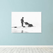 アラスカ写真ノームでのビーチ採掘 キャンバスプリント (インサイチュ (ウッドフロア))