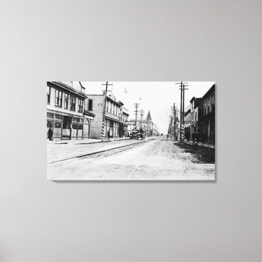 アラスカ写真、スケグウェイのタウンビュー キャンバスプリント (正面)