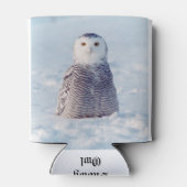 アラスカ冬の北極のスノーフクロウ 缶クーラー (裏面)