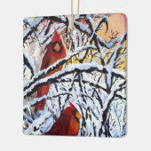 アラスカ凍っていン深紅色ホリデーオーナメント セラミックオーナメント (左)