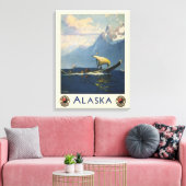 アラスカ北太平洋のヴィンテージ旅行ポスター キャンバスプリント (インサイチュ (リビング))