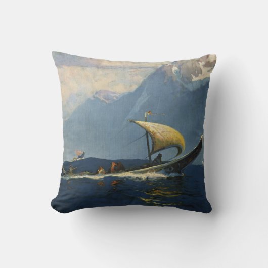 アラスカ北太平洋のヴィンテージ旅行ポスター クッション (正面)