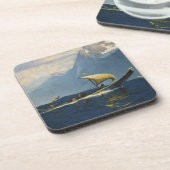 アラスカ北太平洋のヴィンテージ旅行ポスター コースター (左側)