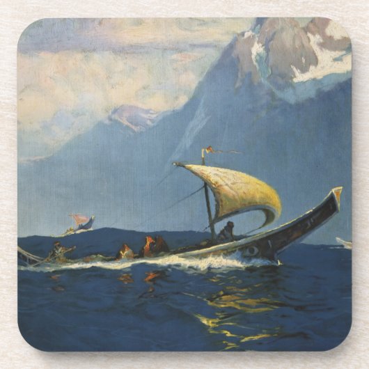 アラスカ北太平洋のヴィンテージ旅行ポスター コースター (正面)