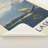 アラスカ北太平洋のヴィンテージ旅行ポスター シェルパブランケット (3/4)