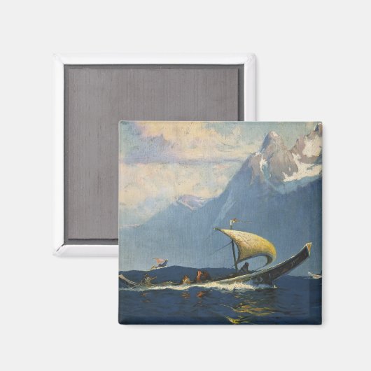 アラスカ北太平洋のヴィンテージ旅行ポスター マグネット (正面/裏面)