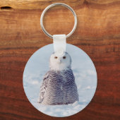 アラスカ北極冬のスノーフクロウ キーホルダー (正面)