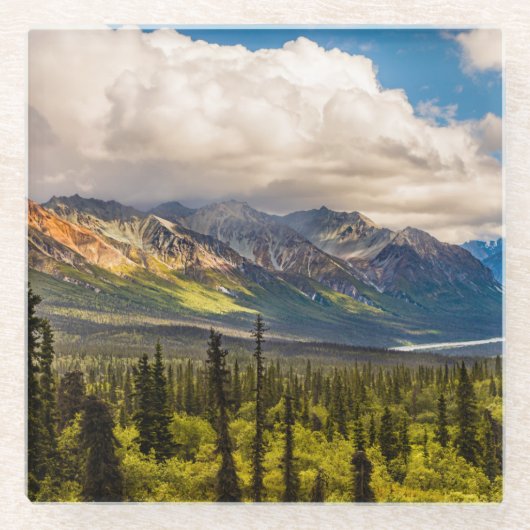 アラスカ南中部マタヌスカバレー#2 ガラスコースター (正面)