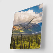 アラスカ南中部マタヌスカバレー#2 スクエア壁時計 (傾斜)