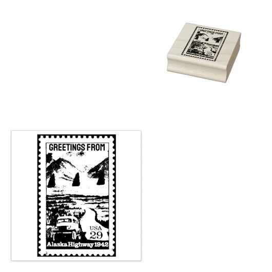 アラスカ古いヴィンテージ・スタンプからの挨拶 ラバースタンプ (押印)