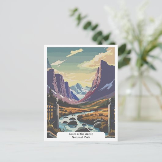 アラスカ合衆国,北極国立公園のゲート ポストカード (スタンド正面)