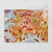 アラスカ図解入りの、写真付きのヴィンテージはがき ポストカード (正面)