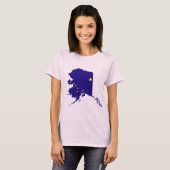 アラスカ国旗の地図 Tシャツ (正面フル)