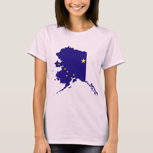 アラスカ国旗の地図 Tシャツ (正面)