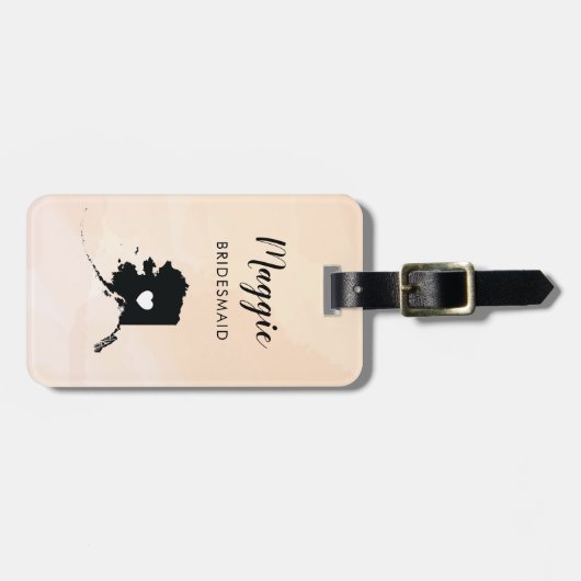 アラスカ地図の荷物タグ ウェディングパーティーのお出迎えに ラゲッジタグ (正面横)