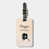 アラスカ地図の荷物タグ ウェディングパーティーのお出迎えに ラゲッジタグ (正面縦)