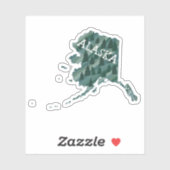 アラスカ地図カラー鉛筆アート シール (シート)