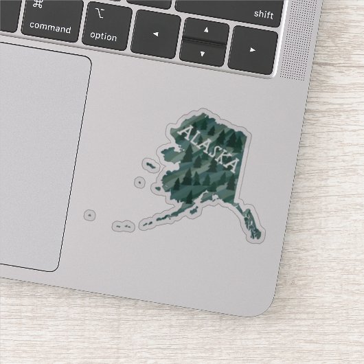 アラスカ地図カラー鉛筆アート シール (詳細)