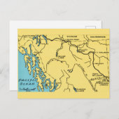 アラスカ地図ヴィンテージはがき ポストカード (正面/裏面)