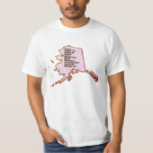アラスカ地図＆事実 ヴェンドレ フィルター Tシャツ (正面)