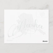 アラスカ型ヴィンテージグレータイポグラフィ名 ポストカード (裏面)