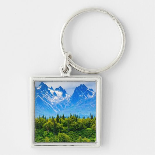 アラスカ威厳のあるな山 キーホルダー (正面)