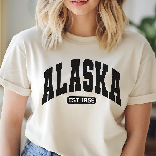 アラスカ娘Tシャツ、アメリカ州Tシャツ、愛国心あふれるギフト Tシャツ