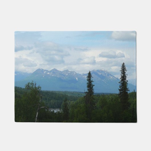 アラスカ山脈のパノラマ写真 ドアマット (正面)