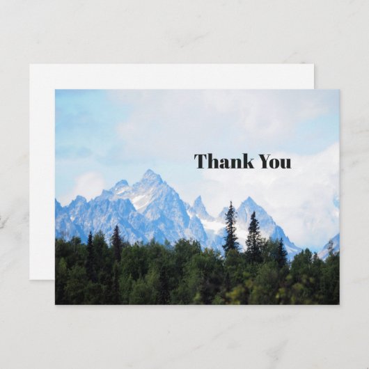アラスカ山脈の風景写真 ありがとう ポストカード (正面/裏面)