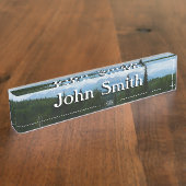 アラスカ山脈パノラマ写真 デスクネームプレート (側面)