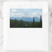 アラスカ山脈パノラマ写真 長方形シール (バッグ)