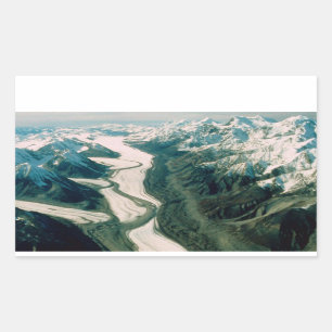 アラスカ山脈 – 空中表示 長方形シール