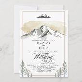 アラスカ山 デナリ 荒野 中立的な結婚式 招待状 (正面)