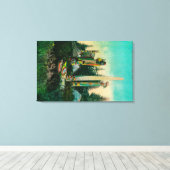 アラスカ州のインディアン墓とトーテム キャンバスプリント (インサイチュ (ウッドフロア))