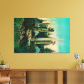 アラスカ州のインディアン墓とトーテム キャンバスプリント (インサイチュ (リビング))